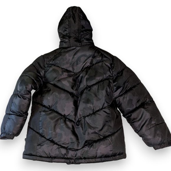 CB Sports Athletic Weather Protection Black Blue Lined Hooded Puff Jacket 14/16 - Picture 5 of 11